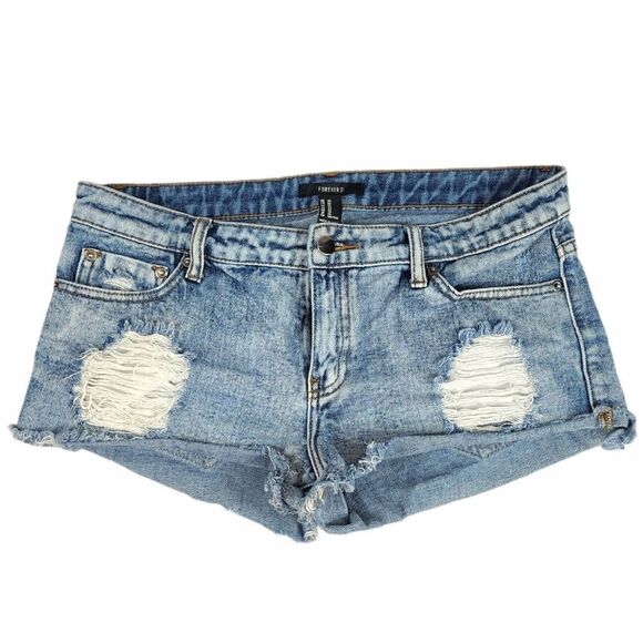 Forever 21 Stone Washed Distressed Shorts - Picture 1 of 7